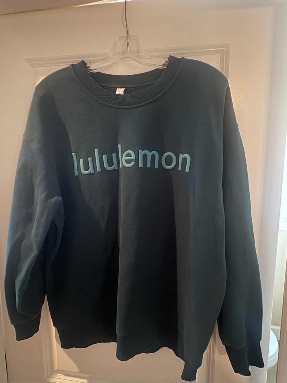 lululemon athletica Women’s Crewneck Sweater - Dark Teal with Light Teal Logo